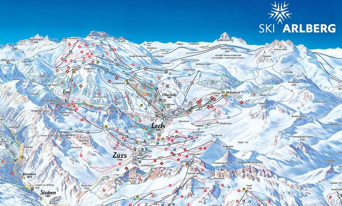 mapa arlberg, Austria