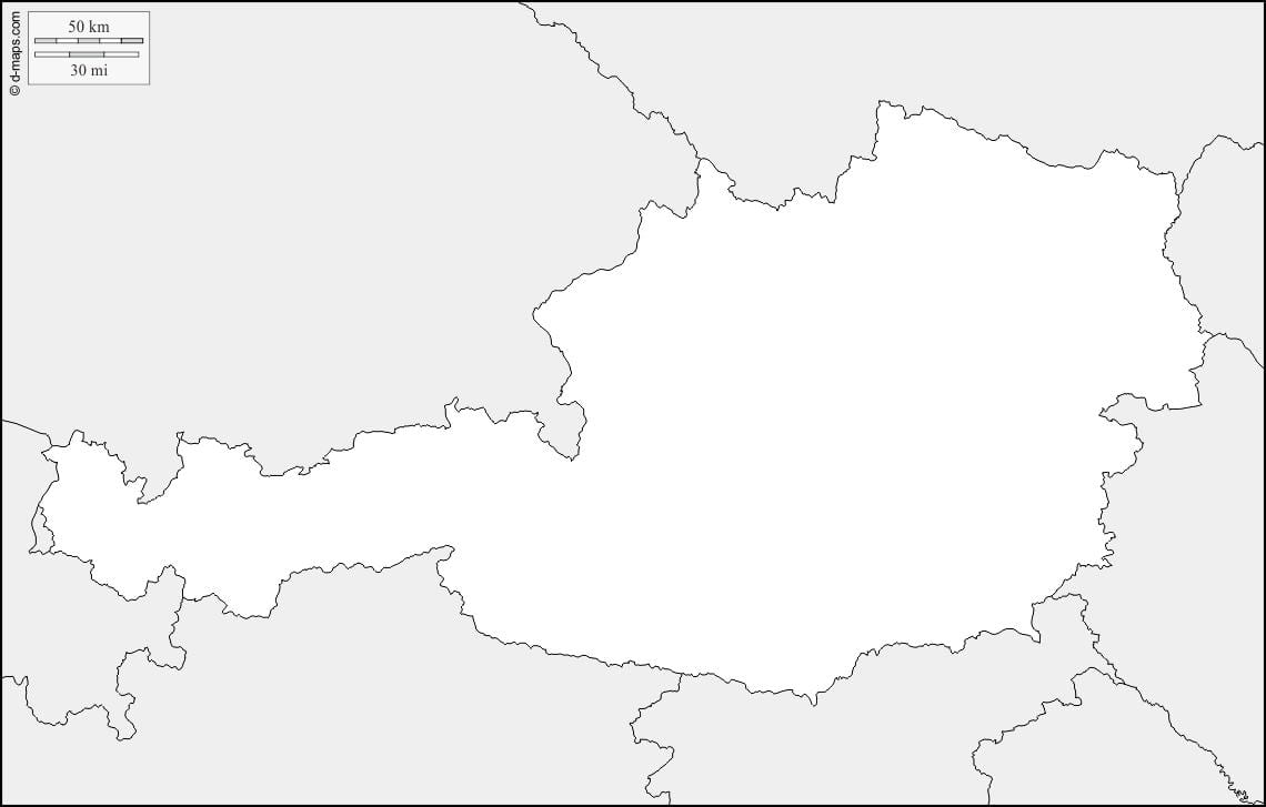 mapa Austrii mapa zarys