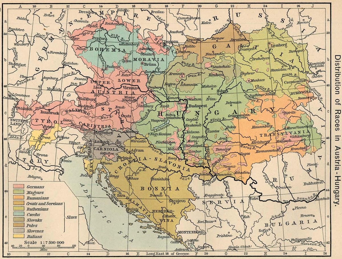 Austria Węgry mapa 1900