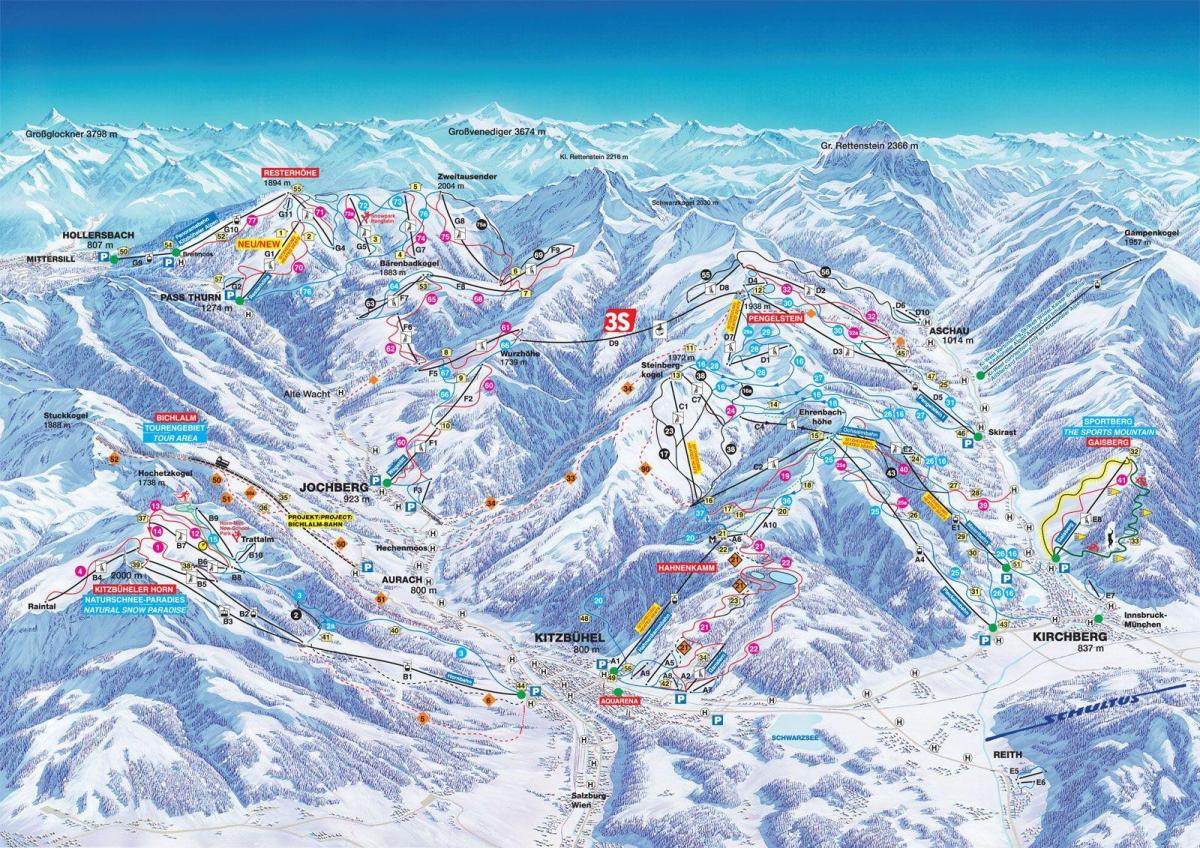 Austria narciarskie mapie