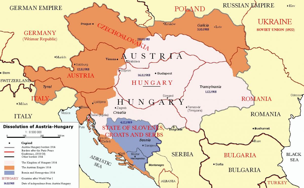 Austria Węgry mapa 1900