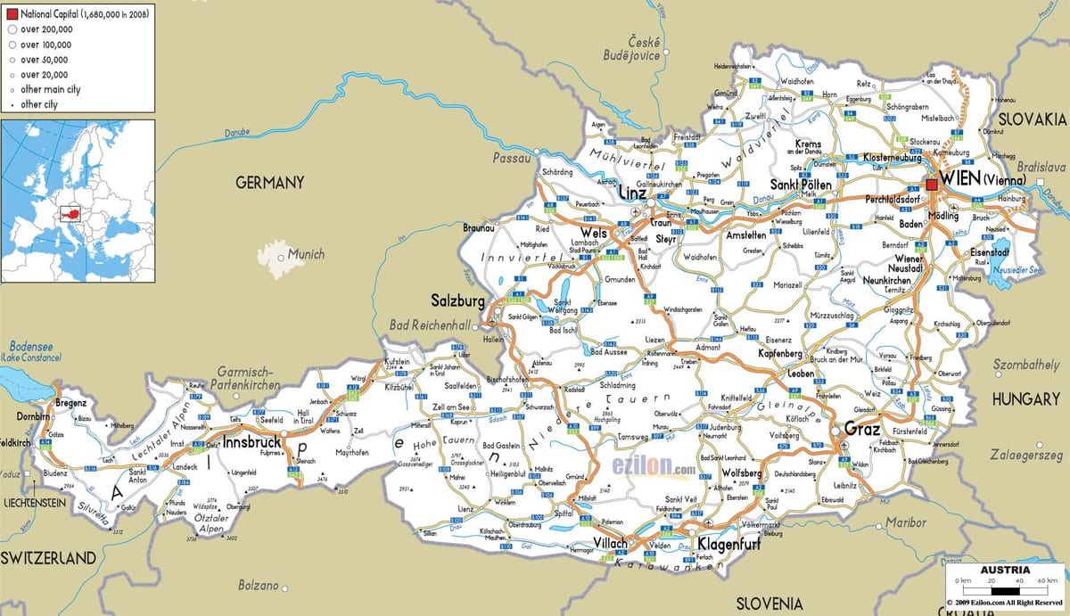 mapa austrii trasa