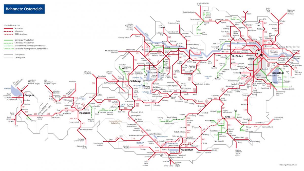 обб austriackiej mapie kolejowej