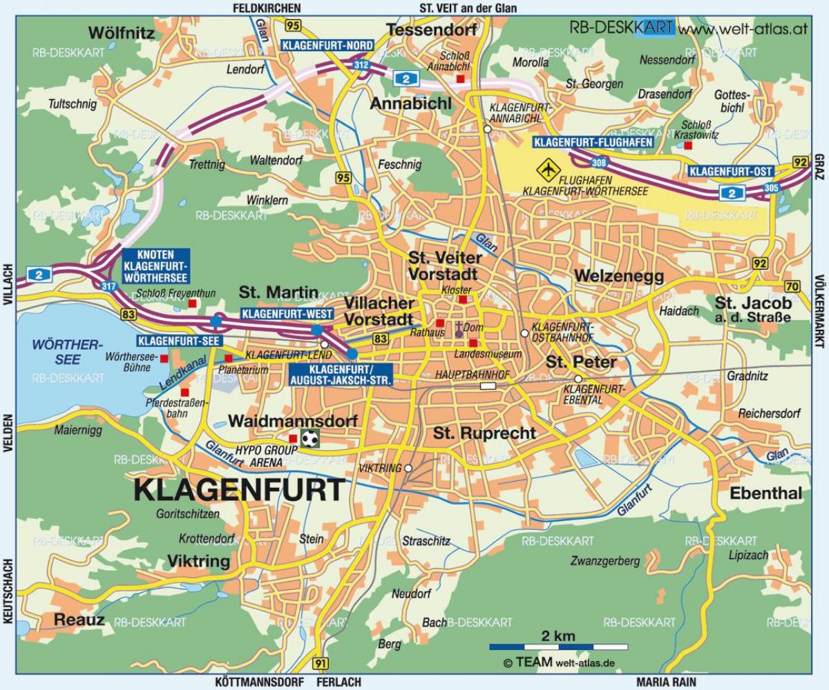 mapa klagenfurt Austria