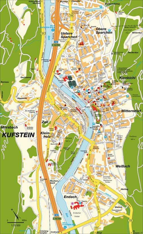 mapa kufstein, Austria