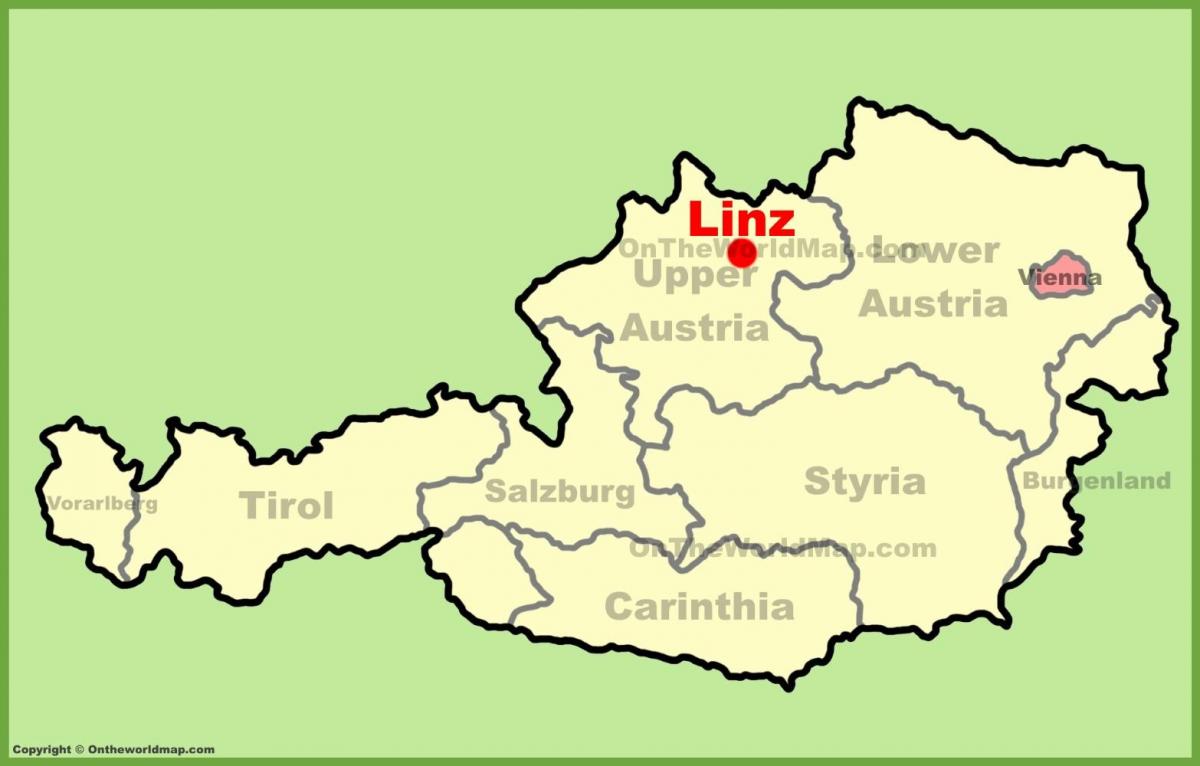 mapa Linz, Austria