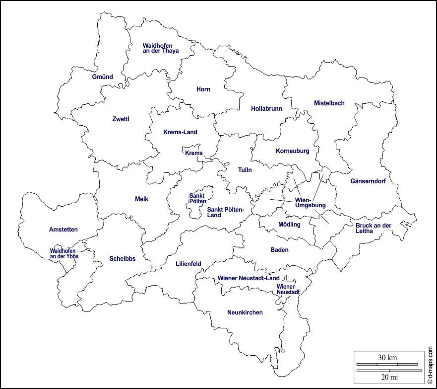 mapa mödling-Austria