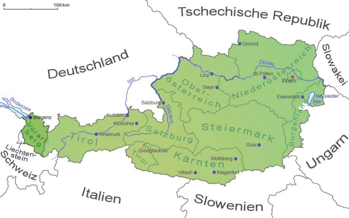 mapa vorarlberg, Austria
