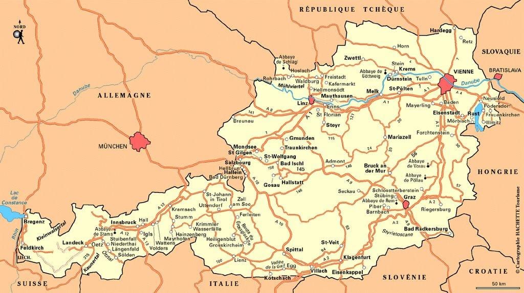 mapa Wiedeń Austria