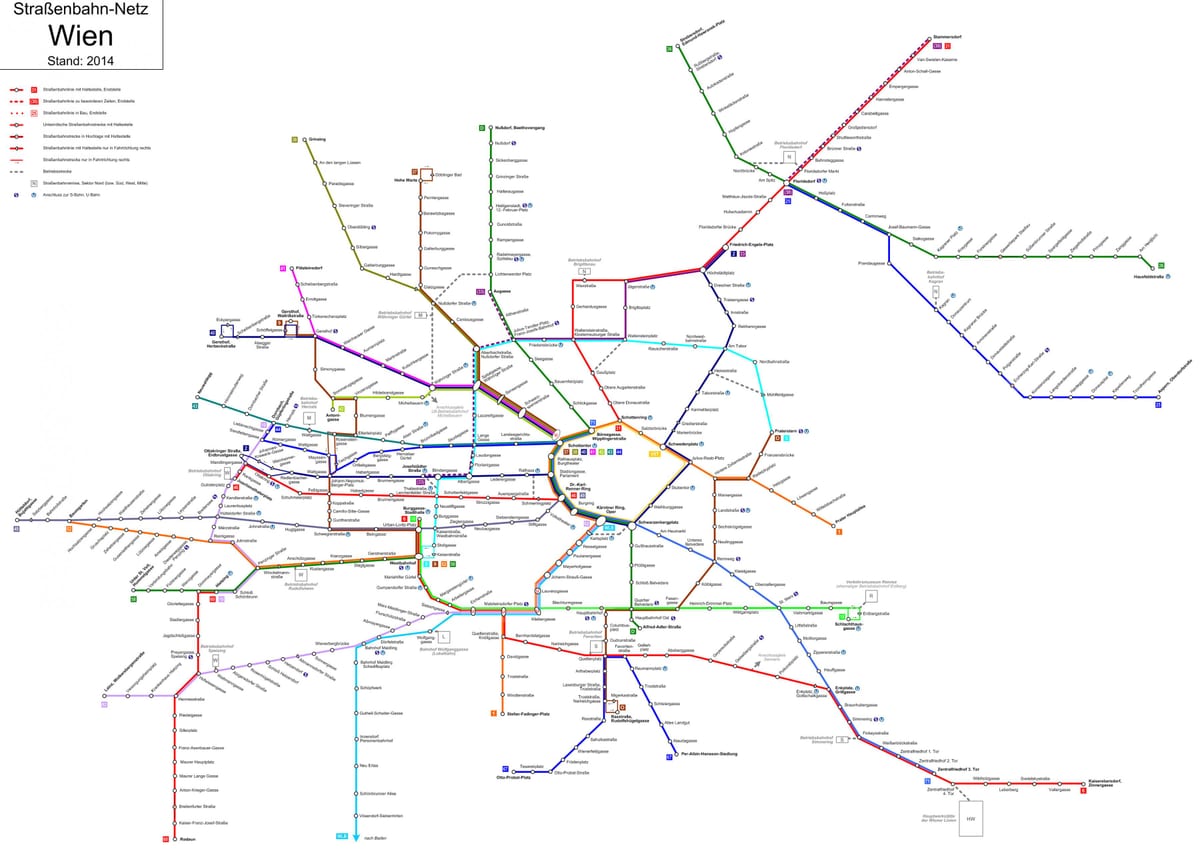 Wiedeń w Austrii na mapie metra