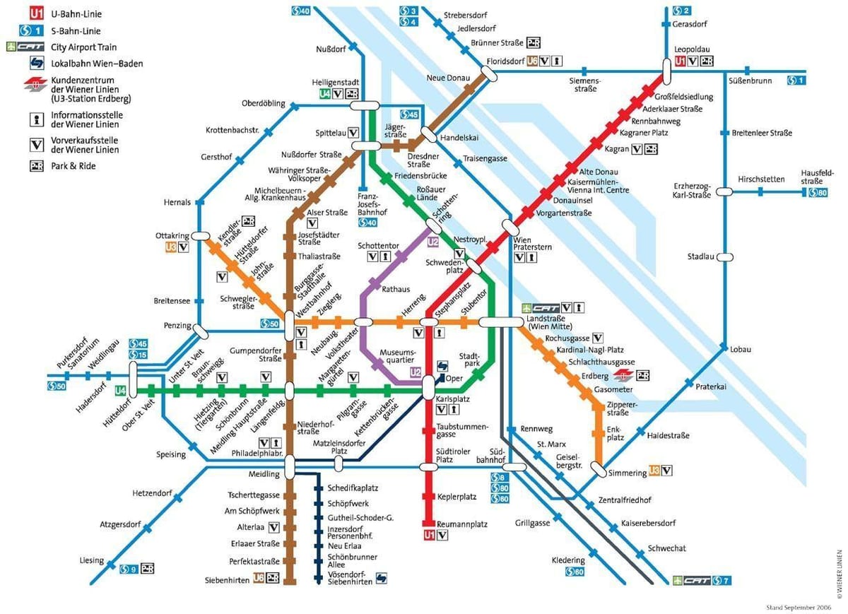 Wiedeń Austria mapa metra