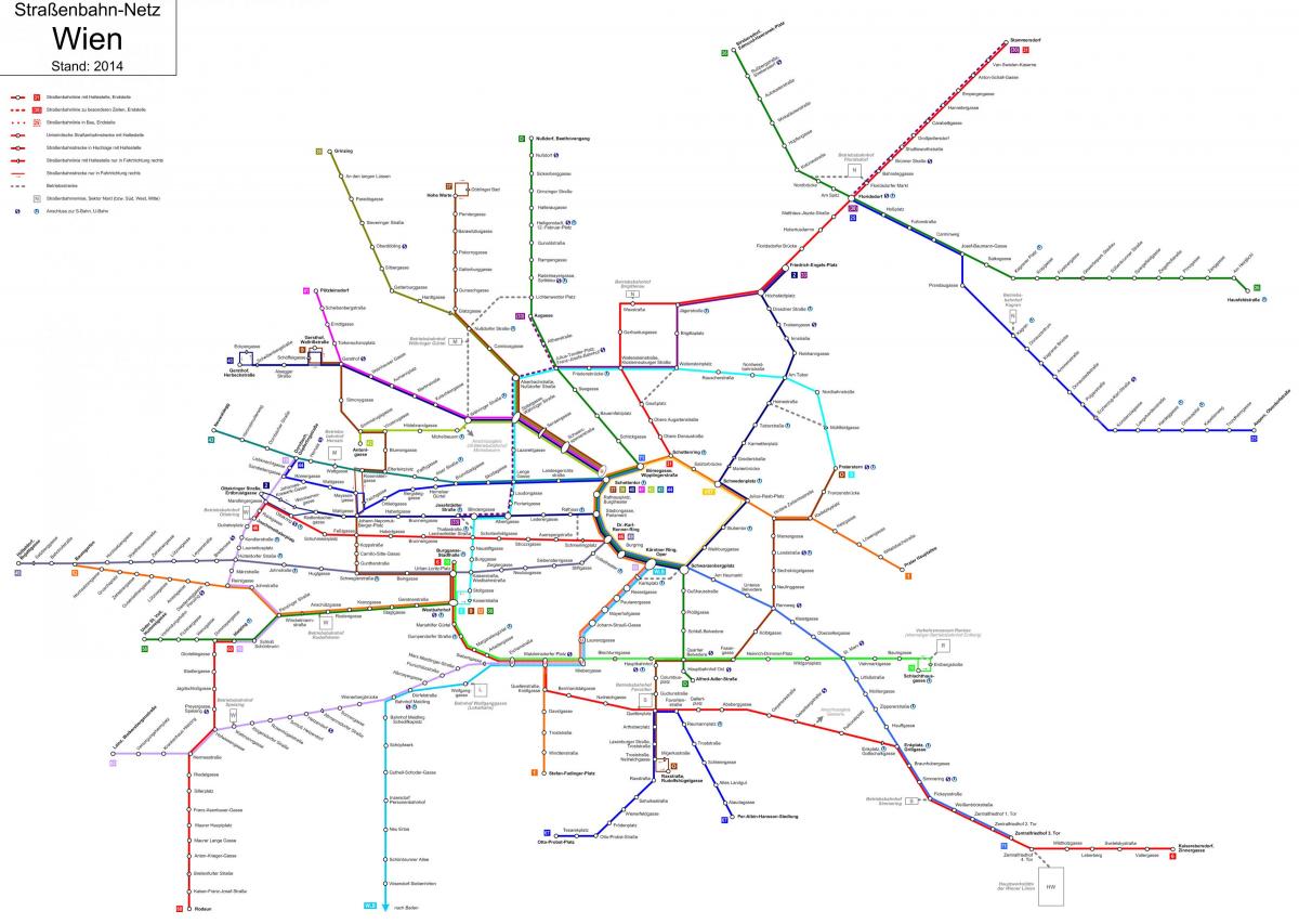 Wiedeń w Austrii na mapie metra