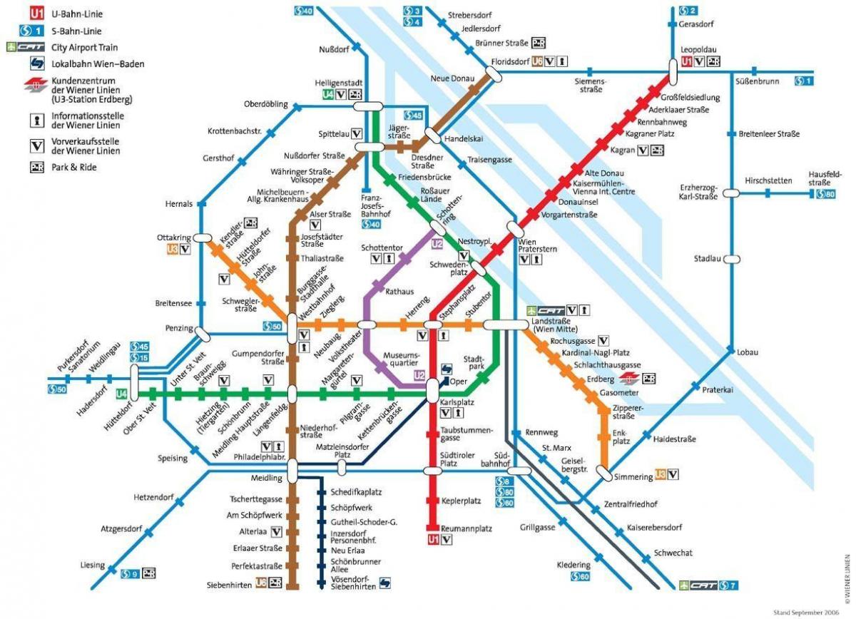 Wiedeń Austria mapa metra 