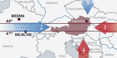 Mapa Austrii klimat