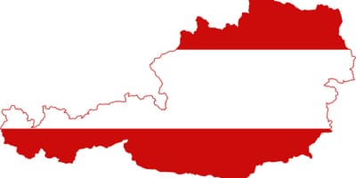 Flaga Austrii na mapie 