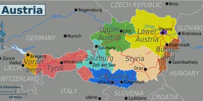 Mapa Austrii