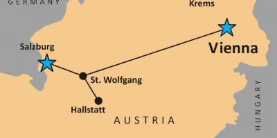 Mapa hallstatt w Austrii 