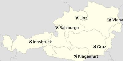 Lotniska w Austrii na mapie