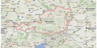 Mapa Austrii i krajów sąsiednich