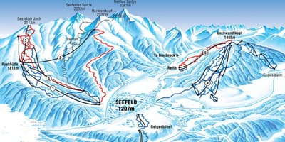 Mapa seefeld, Austria