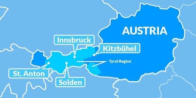 Mapa mapa tyrolu, Austria