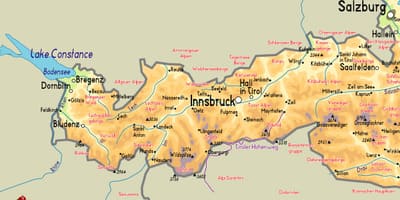 Mapa mayrhofen, Austria