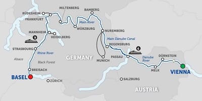 Mapa rzeki Austrii 