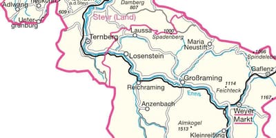 Mapa steyr, Austria 
