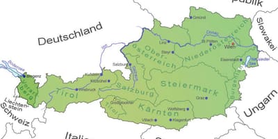 Mapa vorarlberg, Austria