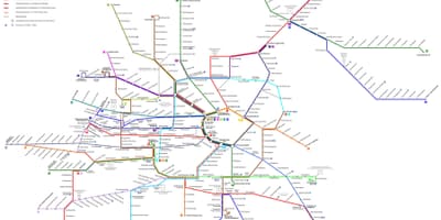 Wiedeń w Austrii na mapie metra